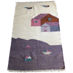 Wollen Zweeds Rollakan Kleed, Vloerkleed, Beachhouse, Seaside thumbnail 1