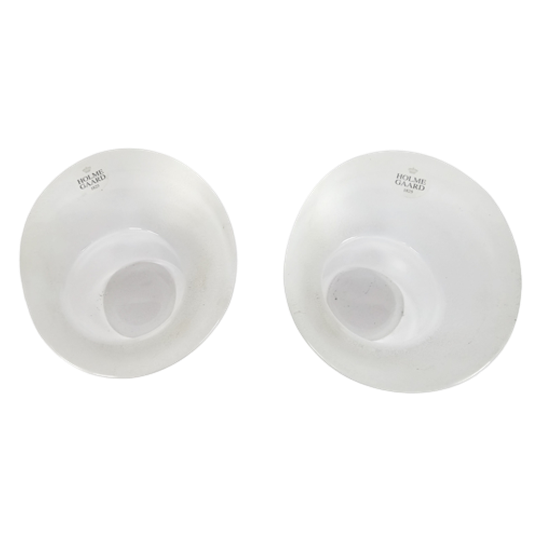 Orrefors - Model Lightstone - 2 Waxinelichthouders - Gesatineerd Glas - 80's 1