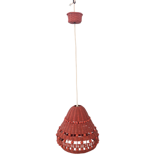 Jaren 70 – Rotan – Rieten Hanglamp - (kd50) 1