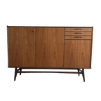 Vintage Teak Sideboard Dressoir, Highboard Uit Zweden thumbnail 1