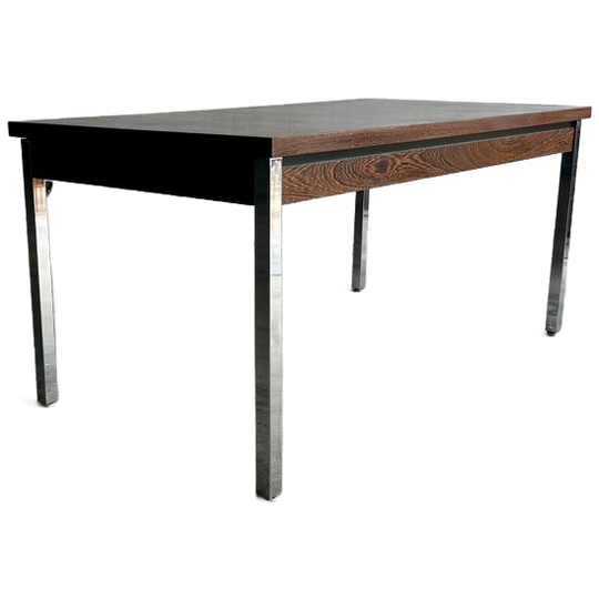 Mid-century Belgian Dining Table With Chrome Legs 1