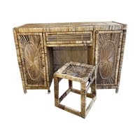 Sunburst Boho Chic Rotan Bureau / Kaptafel