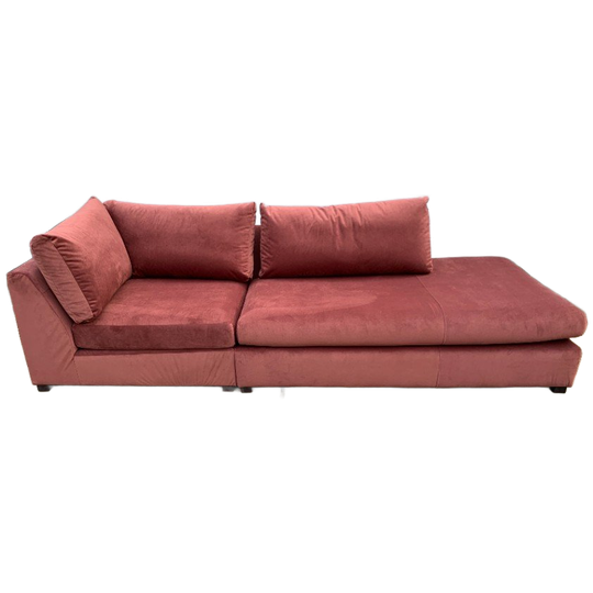 4x6 sofa - X2 Modulaire Bank Wijnrood Velours 1