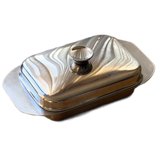 Vintage Stainless Steel Butter Dish 1