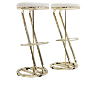 Vintage Italiaanse Messing Bar Krukken ,Set Van 2