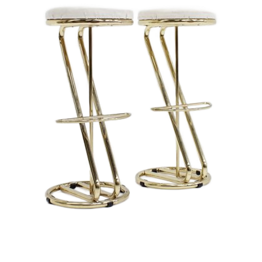 Vintage Italiaanse Messing Bar Krukken ,Set Van 2 1