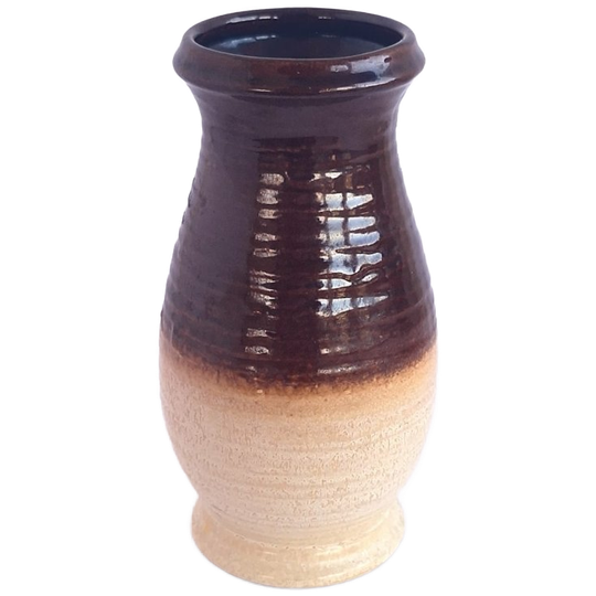 Bay Keramik Vaas 17 Cm, Bruin-crème, West-duits, Jaren 70 1