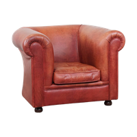 Klassieke, In Goede Staat Verkerende Gladde Rundleren Engelse Chesterfield Clubfauteuil