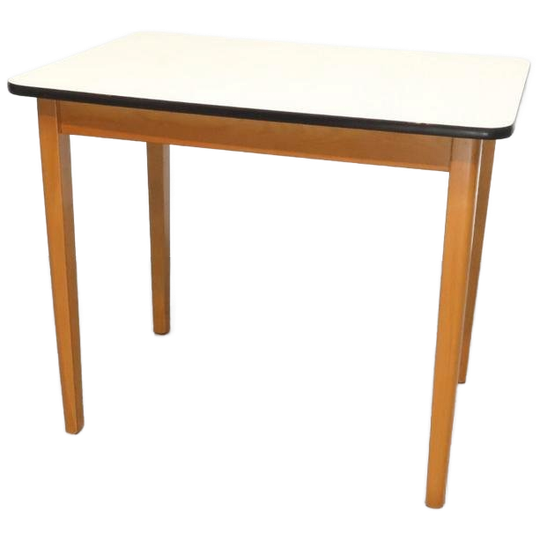 Kleine Vintage Eettafel Formica Eiken 1