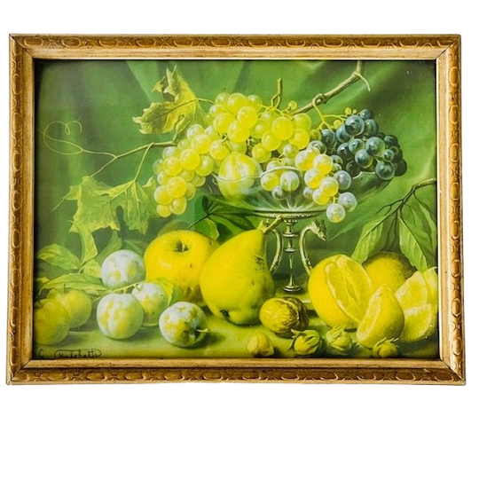 Vintage Lijstje Met Fruit Lithografie 1940’s 1