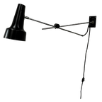 Midcdentury Wandlamp / Hengellamp Zwart Staal - Industrieel thumbnail 1