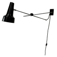 Midcdentury Wandlamp / Hengellamp Zwart Staal - Industrieel