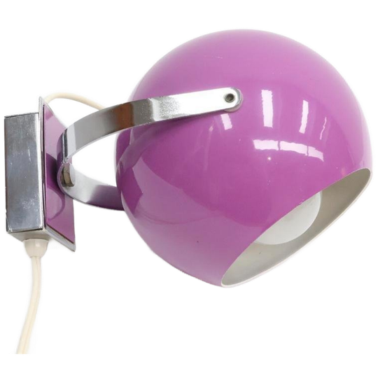 Vintage Wandlamp | Bollamp | Paars | Space Age 1