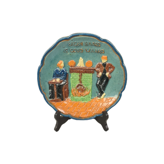 Vlaams Aardewerk Wandbord Met Spreuk 1