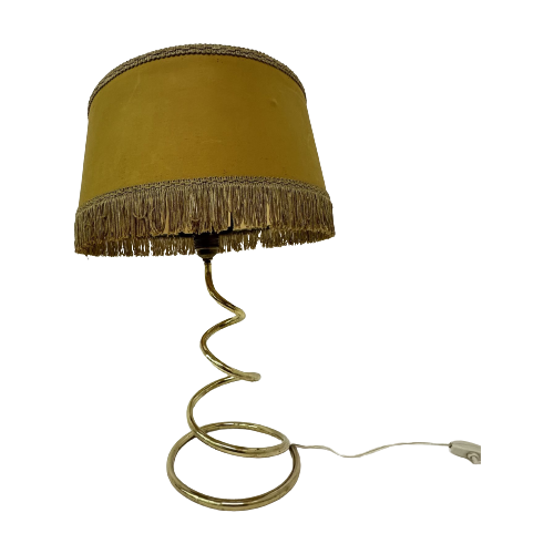 Mid-Century Brass Spiral Table Lamp , 1950’S