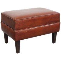 Schapenleren Hocker Met Mooi Patina In Een Warme Cognac Kleur 61x42cm