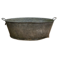 Grote Vintage Zinken Teil, Wastobbe, Plantenbak. 34