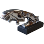 Jaguar Mascotte In Verchroomd Brons. thumbnail 1