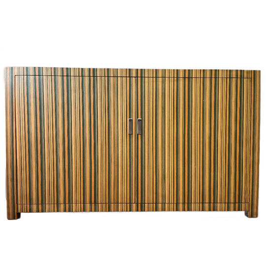Solid Wood Striped Cabinet With Silk Lining 1