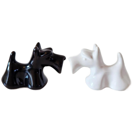 Vintage Zout En Peper Stel Scottish Terriers Black And White 1