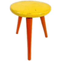 Vintage Krukje Houten Melkkrukje Retro Plantentafel Tafeltje