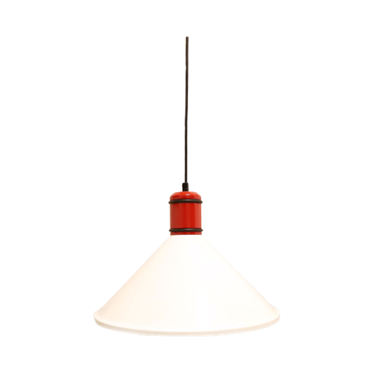 Vintage Design Lamp Wit/rood/zwart, Frankrijk Jaren '70 1