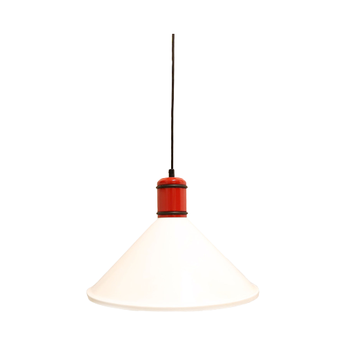 Vintage Design Lamp Wit/Rood/Zwart, Frankrijk Jaren '70