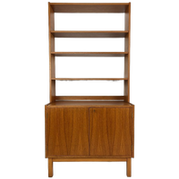 Scandinavisch Vintage Teak Fineren Boekenkast Horten
