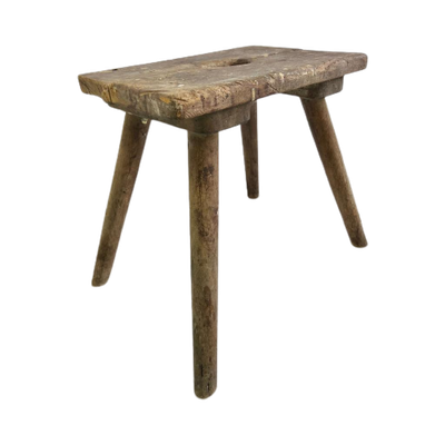 Vintage Brutalist Kruk / Mini Stool / Plantentafeltje