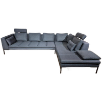 Montel Tristan Hoekbank - Grijs - Stof - Design - Hoofdsteun