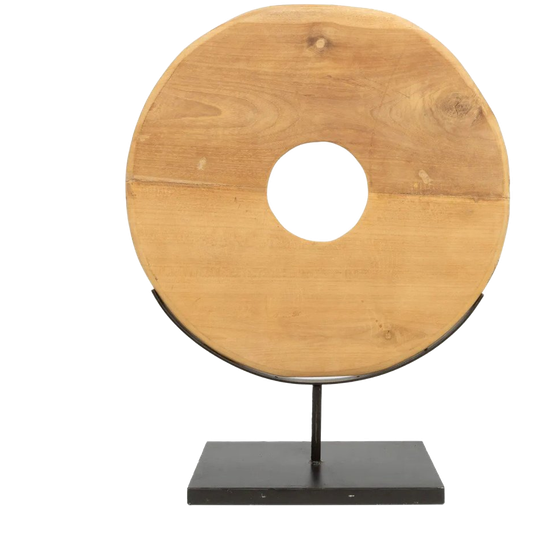 Bazar Bizar |de Grote Teak Schijf Op Standaard 1