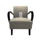 Halabala H-227 Chair Restored, Grey With A Red-White-Blue Trim thumbnail 1