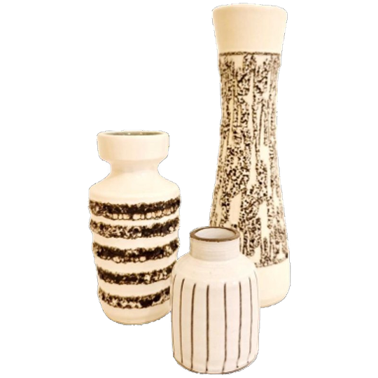 Set Van 3 Keramieke Vaasjes Vintage Vaas 1