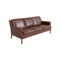 Vintage Brown Leather Sofa From Mogens Hansen Denmark 1980’s