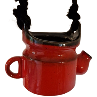 Vintage Hangpot Rood Keramieke Bloempot