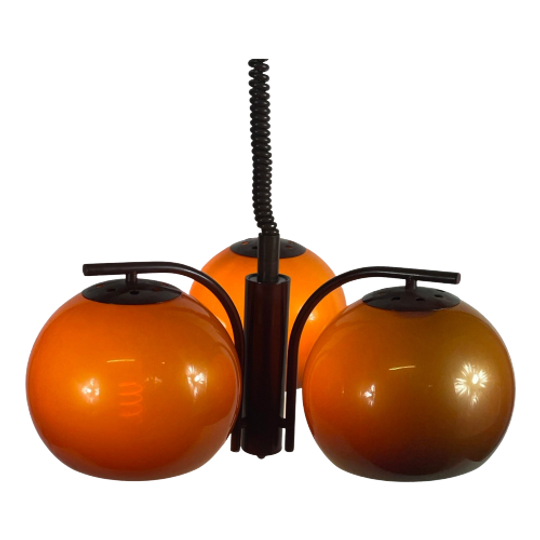 Mushroom Hanging Pendant With Three Spheres - Space Age / Pop Art - Including Adjustable Powercor 1