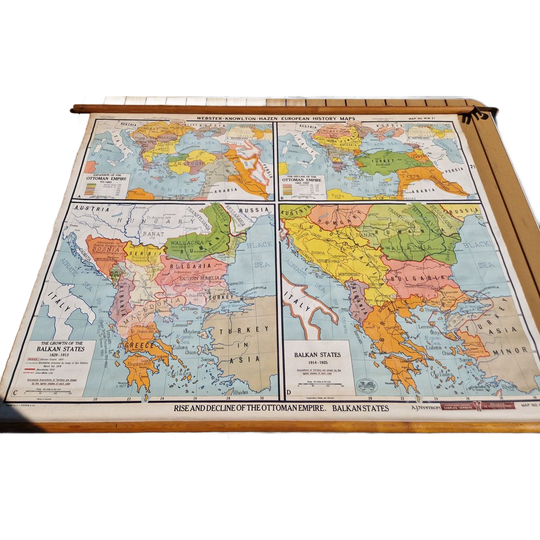 Oude Schoolkaart Rise And Decline Of The Ottoman Empirebalkan States 1
