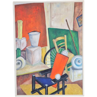 Vintage Schilderij Postwar Contemporary Stilleven Rietveld