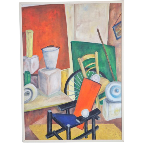 Vintage Schilderij Postwar Contemporary Stilleven Rietveld