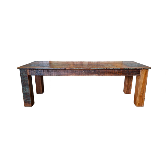Lage Sidetable, Halbankje, Salontafel Gemaakt Van Gerecycled Hout Afm. 150x50cm En 50cm Hoog. 1