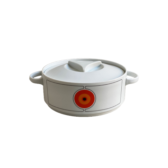 Grote Vintage Thomas Germany Rosenthal Eclipse Dekschaal / Schaal Met Deksel, Space Age 1
