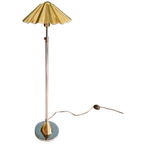 Lampe Sur Pied En Métal Chromé Et Laiton, 1970 thumbnail 1