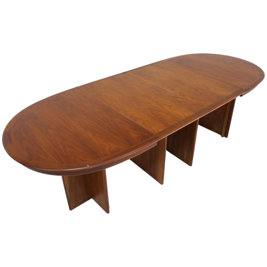 Vintage Deense Grote Ovalen Uitschuifbare Eettafel Tafel 1