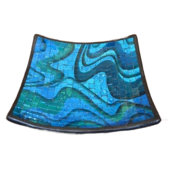 Aardewerken Serveerschaal Met Glasmozaïek – Handgemaakt In Indonesië 1