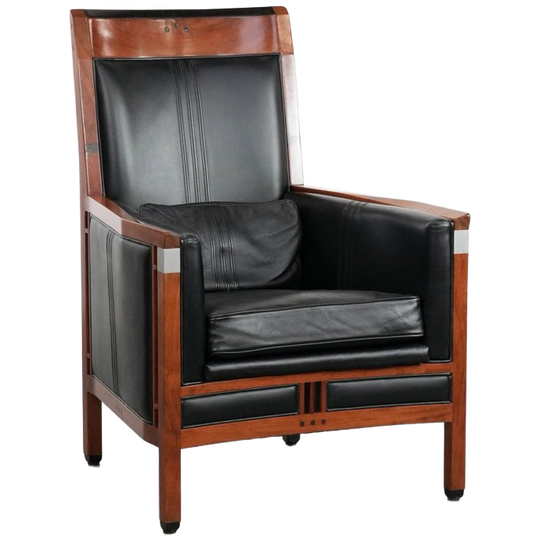 Prachtige En Zeer Comfortabele Zwarte Art Deco Design Fauteuil Van Schuitema 1