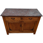 Vintage Frans Dressoir Commode, Ladekast Badkamermeubel Met Marmer Blad 105 thumbnail 1