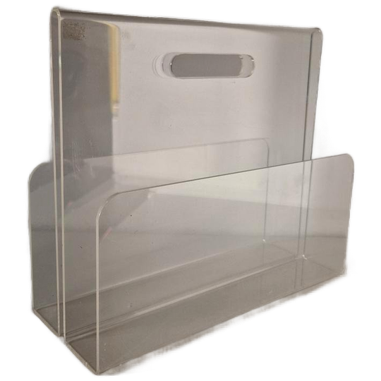 80's Design Lectuurbak Plexiglas Tijdschriftenrek Krantenbak 1