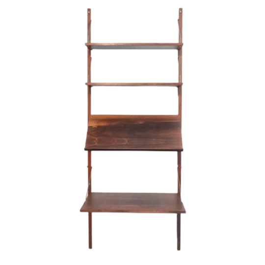 Deens Vintage Wandsysteem Palissander Met Leesplank 1