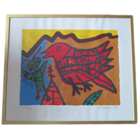 Corneille Zeefdruk Oiseau 1993 Vintage Cobra
