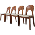 Set Van 4 Vintage Houten Koefoeds Hornslet Stoelen thumbnail 1